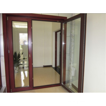 Double Tempered Glass Thermal Break Wood and Aluminium Casement Door